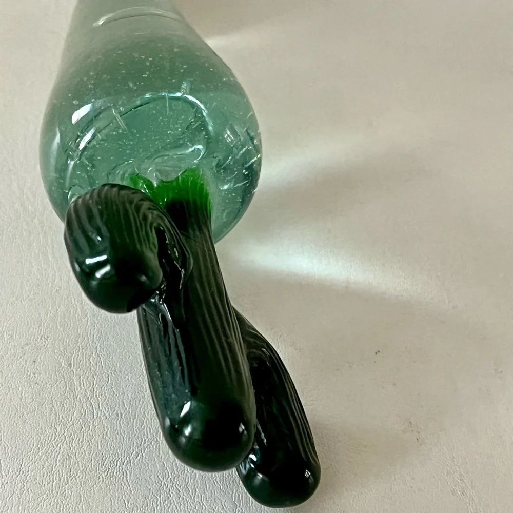 Green and Clear Glass Cactus stopper